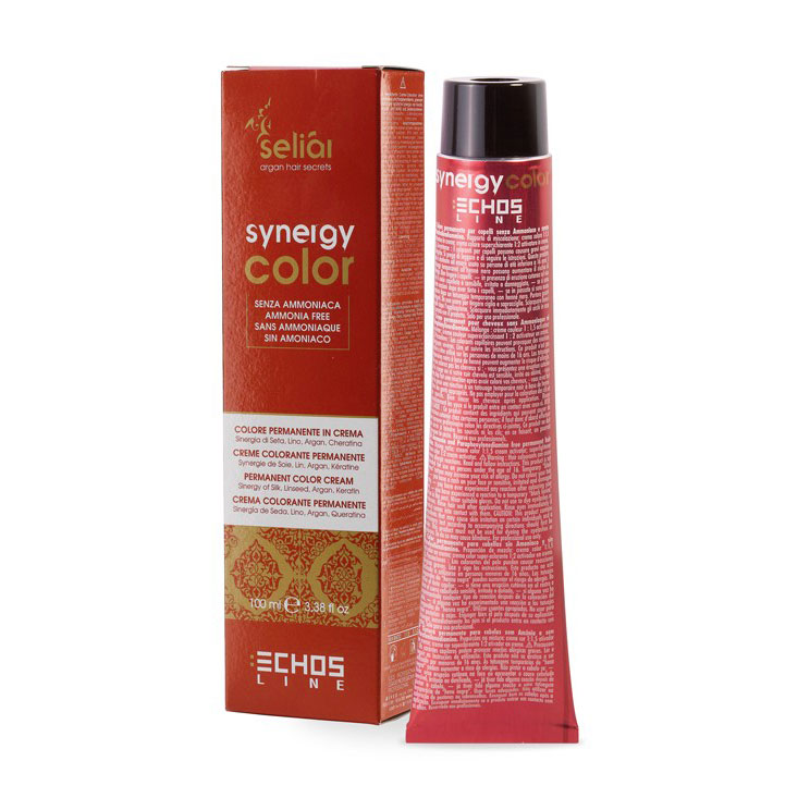 Безаміачна крем-фарба для волосся Echosline Seliar Synergy Color з арганою та кератином 7.7 Blonde Brown, 100 мл